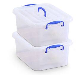 Wyt 664918731458 9 Quart Clear Storage Latch Bins With Lids/handle Plastic Stackable Bo
