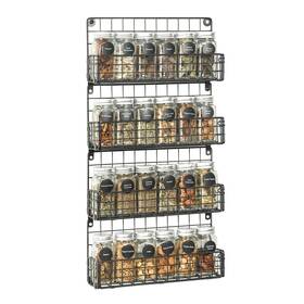 B07zr29c28 X-cosrack Wall Mounted Spice Rack Organizer Great For Kitchen Black 4-tier