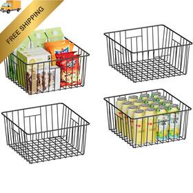 Ccc01 X-cosrack Metal Wire Baskets For Pantry 4 Pack - 12 6 Inch Black Ccc01 X-cosrack Metal Wire Baskets For Pantry 4 Pack - 12 6 Inch Black