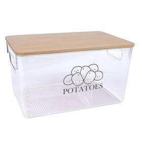 Qsd-xbb24019-clear Xbopetda Potato Storage Canister With Bamboo Lid Transparent Acrylic Bin For Pantry O