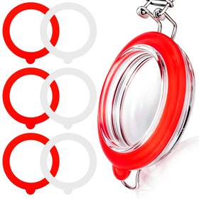 Vtppai5r Xelsluthe 736703 1 6pcs Rubber Seals For Glass Jars 3.75 Inches Gasket Red And White Vtppai5r Xelsluthe 736703 1 6pcs Rubber Seals For Glass Jars 3.75 Inches Gasket Red And White