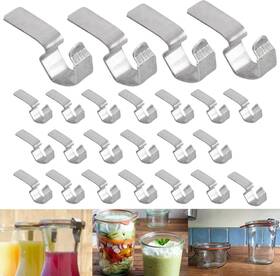 Bbss20-24 Xinke 24 Pcs Jar Stainless Steel Clips/clamps For 6 Jars Airtight Seal Silver