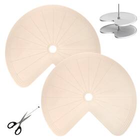 Cggjd-02 Xlapo Lazy Susan Shelf Liner 2 Pack Silicone 28 Inch Khaki Dual Tier Pie Cut
