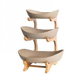 Glly653827 Xudrez 7493980 3 Tier Fruit Basket For Kitchen Counter 11 Inch 8.6 13 Ceramic Bo