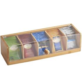 200064263 Xytzhsai Bamboo Tea Bag Organizer Box With 5 Compartments Storage Org