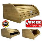Y9dgwxleec Blue Donuts Retro Bamboo Bread Box Top Roll Wood Kitchen