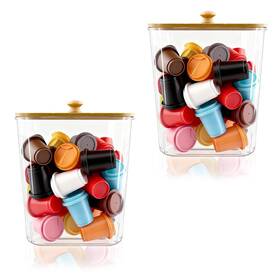 Yaenoei Yaenoei241212 2 Pack Clear Coffee Pod Holder With Bamboo Lids Plastic K Cup Organizer Large