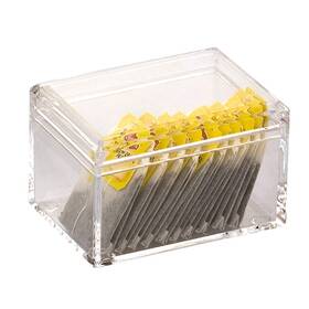 Yakri 761330787794 Acrylic Tea Bags Caddy Organizer Chest Box Holder With Lid For Coffee