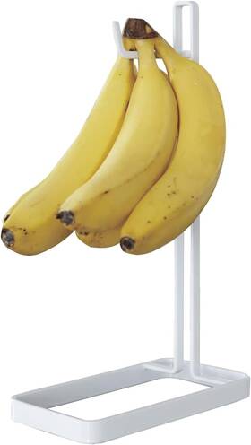2276-p Yamazaki Home Hanger Banana Stand Steel Fruit Basket One Size White