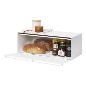 Yamazaki Home 903208030229 Bread Box - Wide Steel 32l Holds 22 Lbs L
