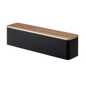 Yamazaki Home 903208054058 Utensil Case Plastic And Wood Lid - L 2.95 X