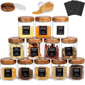 4p-j4kh-bgaa Yangbaga 12pcs Glass Spice Jars With Labels-8oz Acacia Wood Lid Square 4p-j4kh-bgaa Yangbaga 12pcs Glass Spice Jars With Labels-8oz Acacia Wood Lid Square