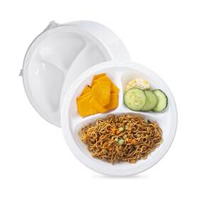 P1-093-150 Yangrui White Plastic Plates 9 Inch 3 Compartments 150 Pack Food G... Fast Ship