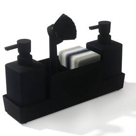 Cf5024 Yaukph Kitchen Soap Dispenser With Sponge Holder Set For Sink Caddy Hand And D