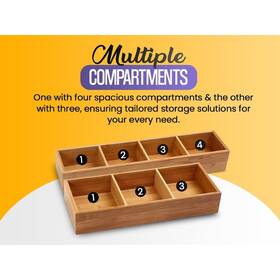 Ybm Home 813644029029 Bamboo Storage Boxes Without Handle Organization Tan 12.5 Inch L X 7.75 W