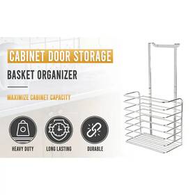 Ybm Home Inc. 840323652407 Ybmhome Over The Door Storage Basket Kitchen Cabinet White 2-pack