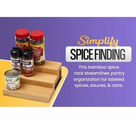 Ybm Home & Kitchen 813644023164 And In-drawer Bamboo 3 Tier Spice Rack Drawer Brown