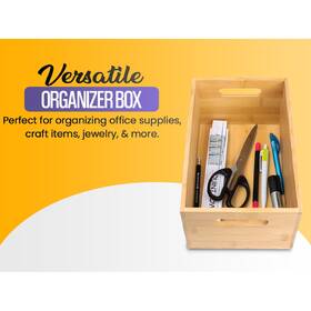 3-compartment Ybm Home & Kitchen 813644023270 And Bamboo Drawer Organizer Box Brown N/a