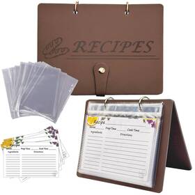 Rcb-sa01 Yconbotr Recipe Binder With Plastic Sleeves Stand Up Book For 30