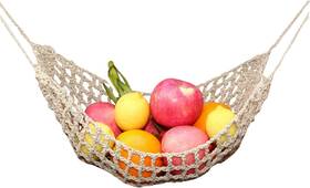 Yhtc-001 Ycsst Fruit Hammock For Kitchen Under Cabinet Large Macrame Khaki Color Yhtc-001 Ycsst Fruit Hammock For Kitchen Under Cabinet Large Macrame Khaki Color