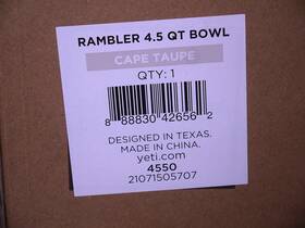 4550 Yeti Rambler 4.5 Quart Bowl Cape Taupe