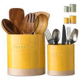 2sy375-y Yhosseun Kitchen Utensil Holder Set Of 2 Ceramic For