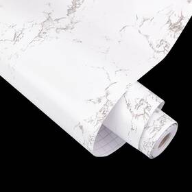 302693 Yifasy White Marble Pattern Shelf And Drawer Liner Peel-stick Kitchen Storage Sidebo