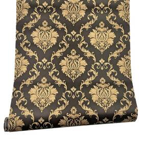 302702 Yifasy Coffee Damask Cabinet Liner Self-adhesive Shelf Drawer Paper Black Easy Insta 302702 Yifasy Coffee Damask Cabinet Liner Self-adhesive Shelf Drawer Paper Black Easy Insta