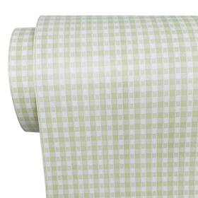 Yifasy 785039516929 32.8ft Roll Green Plaid Shelf Liner Peel And Stick Furniture Shelving Paper V