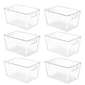 Usyh022007 Yihong 6 Pack Clear Pantry Organizer Bins Plastic Containers With Handle For Usyh022007 Yihong 6 Pack Clear Pantry Organizer Bins Plastic Containers With Handle For