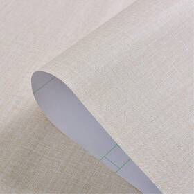 Yija 753922533162 Self-adhesive Linen Cream Color Pattern Waterproof Shelf Drawer Liner Cabinet