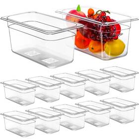 Stackable-151 Yinder 12 Pack Plastic Food Pan 1/3 Size Commercial Storage Containers P Stackable-151 Yinder 12 Pack Plastic Food Pan 1/3 Size Commercial Storage Containers P