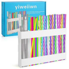 Fy007 Yiweiiwn Acrylic Straw Holder With Double-sided Tape Cabinet Organizer Straws Di