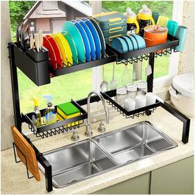 Yklslh 977718350311 4 Baskets Over The Sink Dish Drying Rack Extendable Large Capacity Si