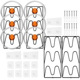 20003992605 Ymkwz 4pcs Pot Lid Holders Wall Mounted Shelf Heavy-duty Stand 3-la