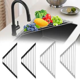 20004498401 Ymkwz 4pcs Triangle Dish Drying Rack For Sink Corner Stainless Steel Roll-up D