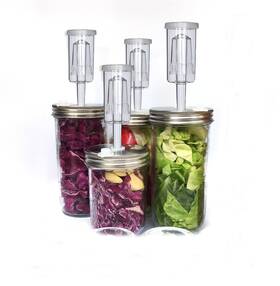 Yobnku 717164920159 4 Set Fermentation Lids Kit For Wide Mouth Jars Stainless Steel Fermenting