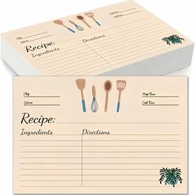 Yojo 760752677126 Recipe Cards 50 Count 4x6 Double Sided Thick Cardstock Blank
