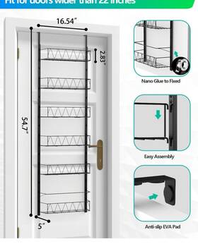 Yongeck-sr8-b Yongeck Over The Door Pantry Organizer Organizers And Storage Over... Fast Ship