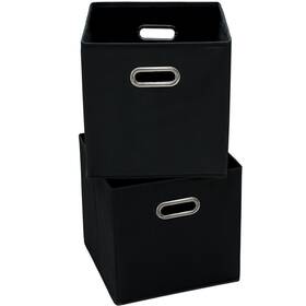 Yunkeeper 797439063996 11 Inch Foldable Storage Bins Black Fabric Cubes Organizer Baskets With Hand