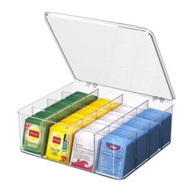 Yyico 791684261817 Tea Bags Organizer With Lids - Acrylic Packet For Countertop Pantry Stackable