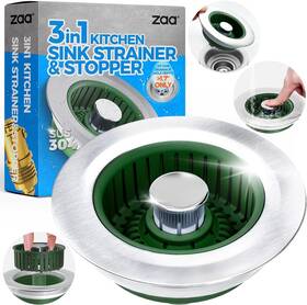 Kitchen-1p-olivegreen-1 Zaa Upgraded 3in1 Kitchen Sink Drain Strainer And Stopper Olivegreen New Usa Kitchen-1p-olivegreen-1 Zaa Upgraded 3in1 Kitchen Sink Drain Strainer And Stopper Olivegreen New Usa