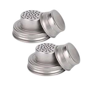 Shakerlids240715 Zaawuut 2-set Jar Shaker Lids Kits For Regular Mouth Canning 304 Stainless St