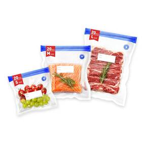 Foodbag60 Zabins 60 Pcs Reusable Vacuum Sealer Bags For Food 3 Size Bpa-free Storage B Foodbag60 Zabins 60 Pcs Reusable Vacuum Sealer Bags For Food 3 Size Bpa-free Storage B