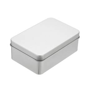 Zaplyte 634149371945 Metal Tin Box Containers 4.2x2.8x1.6 Inch Portable Storage Silver