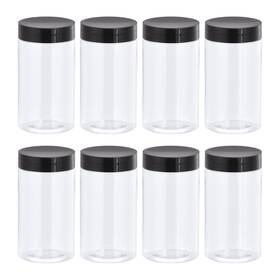 Zaplyte 724708361323 5oz/ 150ml Round Plastic Jars With Black Screw Top Lid For Storage 8pcs