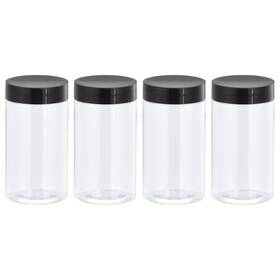 Zaplyte 724708361330 5oz 150ml Round Plastic Jars With Black Screw Top Lid For Storage 4pcs