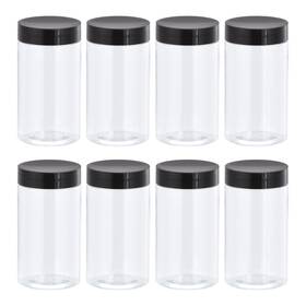 Zaplyte 724708361354 8oz 250ml Round Plastic Jars With Black Screw Top Lid For Storage 8pcs