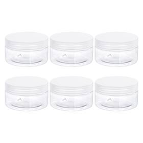 Zaplyte 724708589826 3oz 100ml Round Plastic Jars With Transparent Screw Top Lid For Storage 4pcs