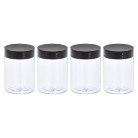 Zaplyte 724708589925 3oz 100ml Round Plastic Jars With Black Screw Top Lid For Storage 4pcs